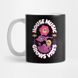 HOUSE MUSIC - Grows Vibes (White/Purple/pink/gold) Mug